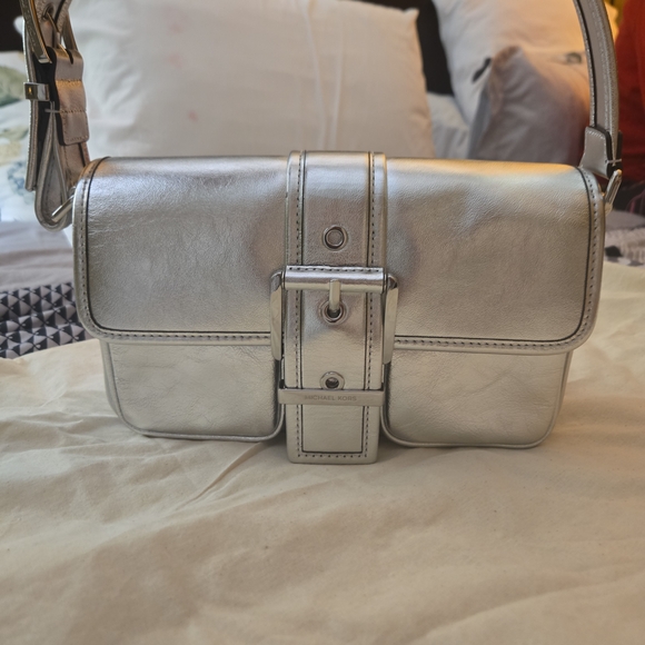 Michael Kors Handbags - Michael Kors Metallic Silver Crossbody Bag